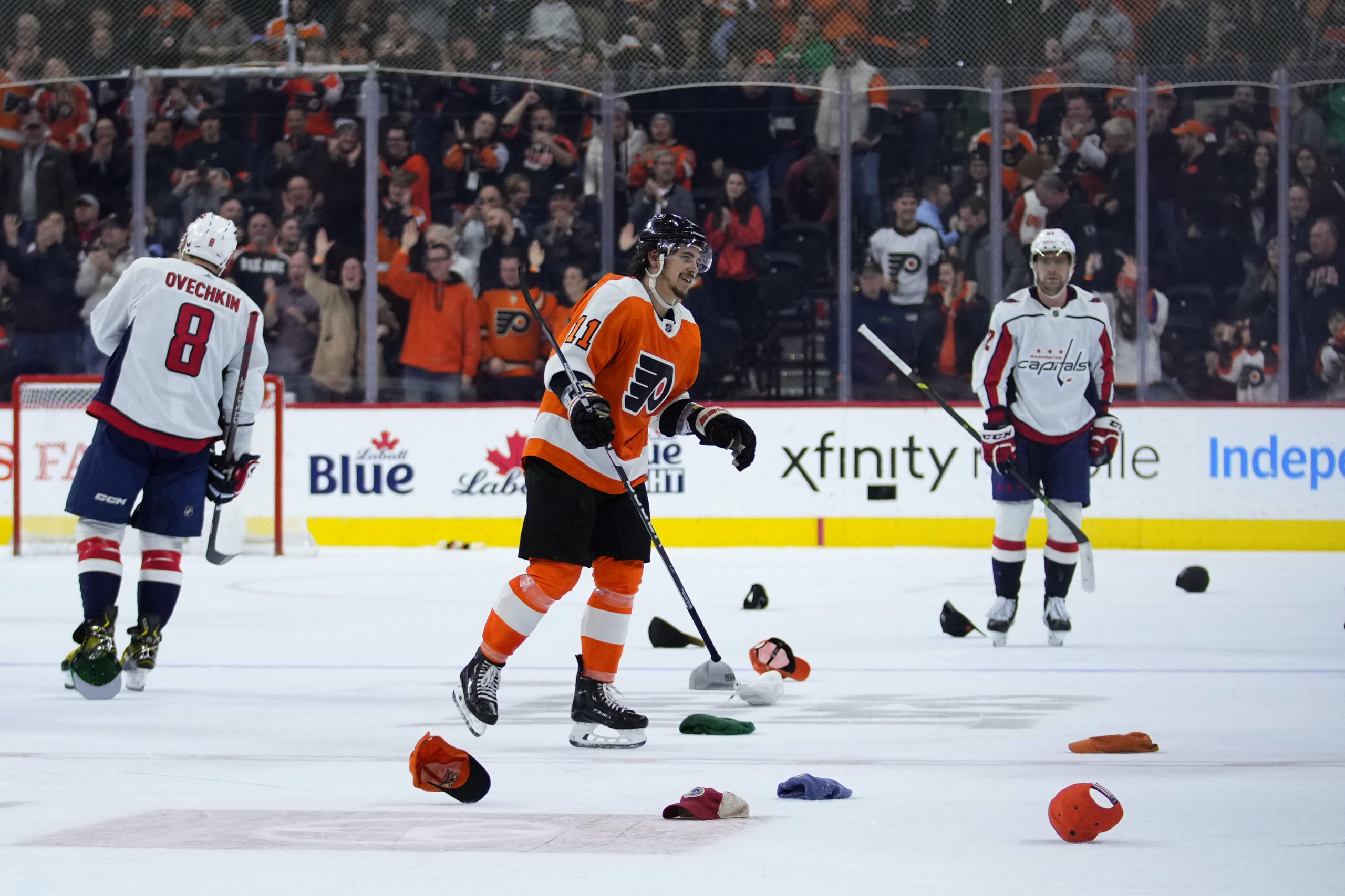 Scott Laughton Philadelphia Flyers Game Worn 2019-20 Set 2 Third