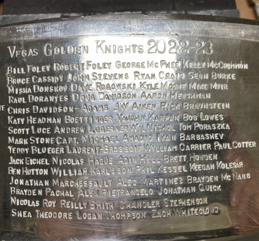 A first look at the Washington Capitals' engraving on the Stanley Cup