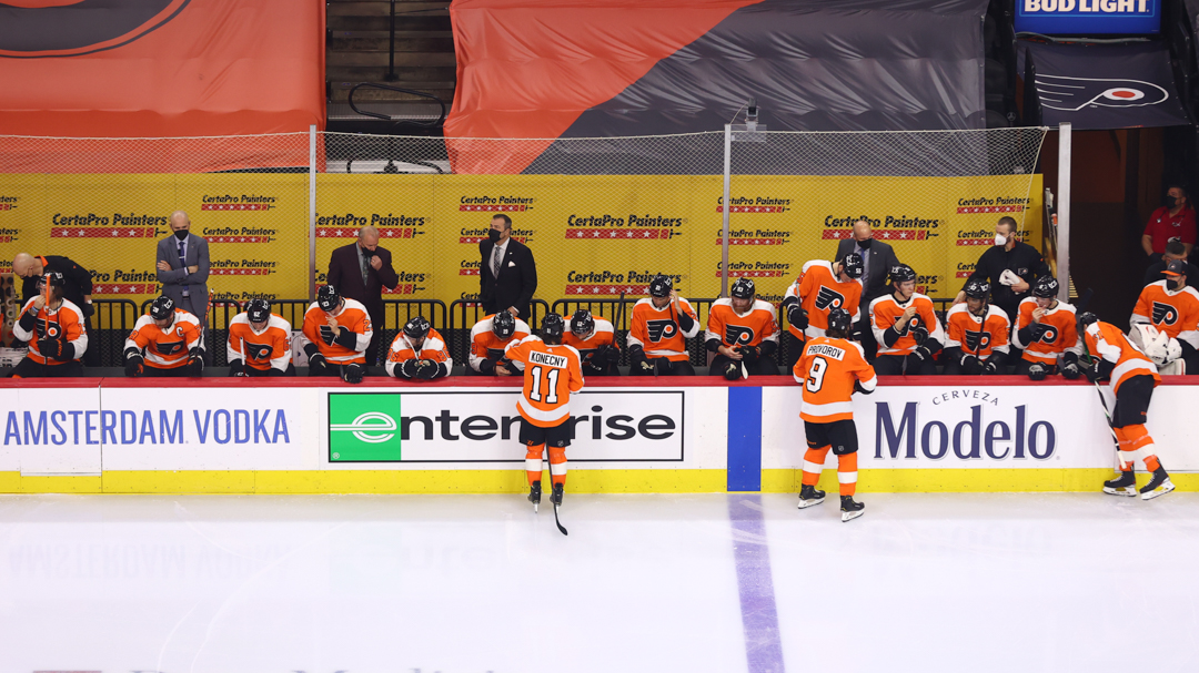 Flyers coach bench