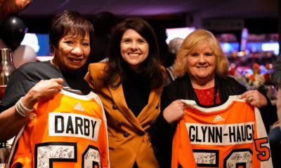 Valerie Camillo, Gloria Darby, Margie McGlyn-Haugh, Philadelphia Flyers