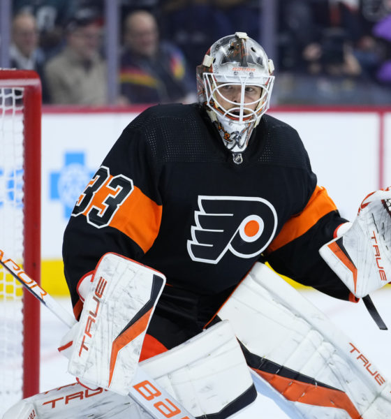 Sam Ersson, Philadelphia Flyers. (AP Photo/Matt Slocum)