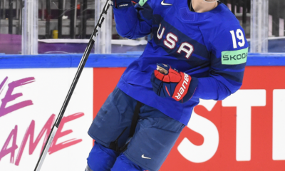 Cutter Gauthier at World Championships (Photo courtesy of IIHF)