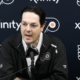 Flyers GM Daniel Briere at news conference Tuesday in Voorhees.