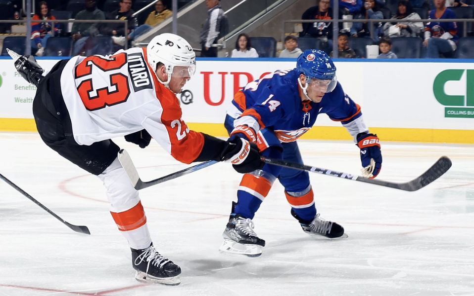 Flyers defenseman Ronnie Attard in action vs. Islanders (Photo provided by Flyers)