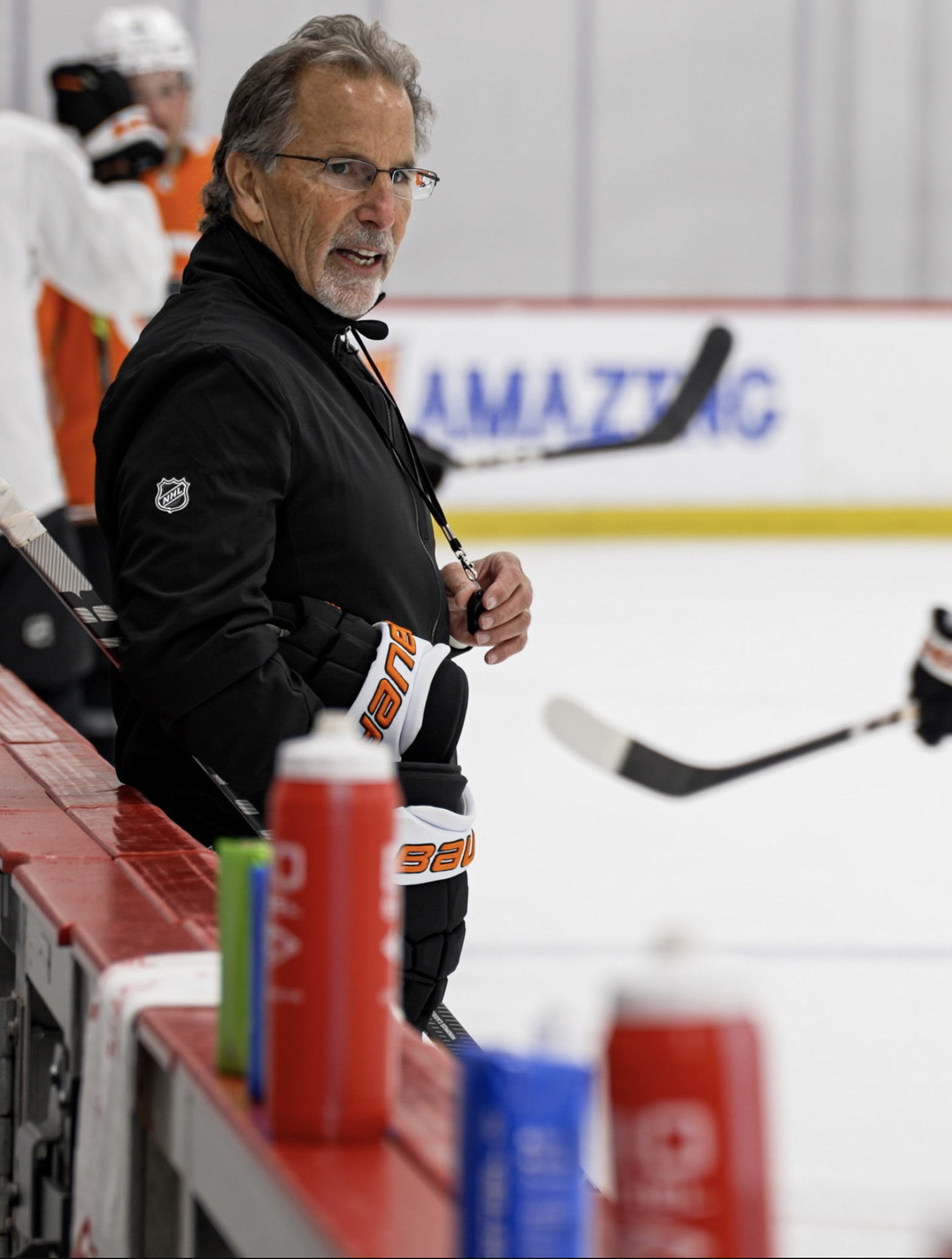 John Tortorella, on the ice at Flyers Training Camp (Photo courtesy of Flyers)